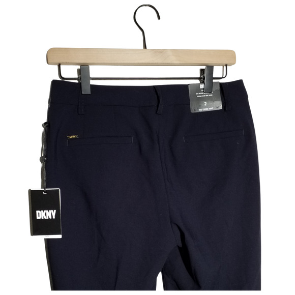 DKNY The Essex Pant Slim Leg Black Mid Rise Size 2 Stretch Workwear - Picture 4 of 7